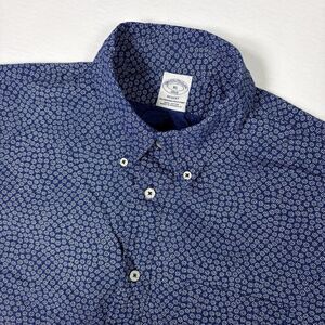 Brooks Brothers 1818 Regent Original Polo Shirt Mens XL Blue Floral Short Sleeve